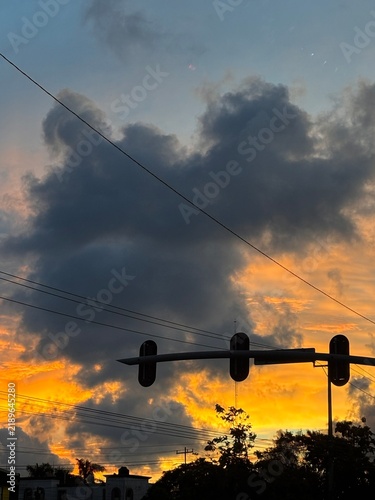 Принти на полотні sunset in the city