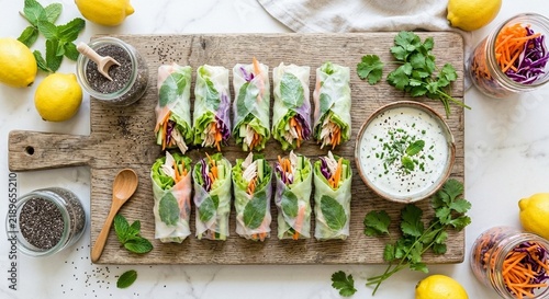 fresh fish and vegetables