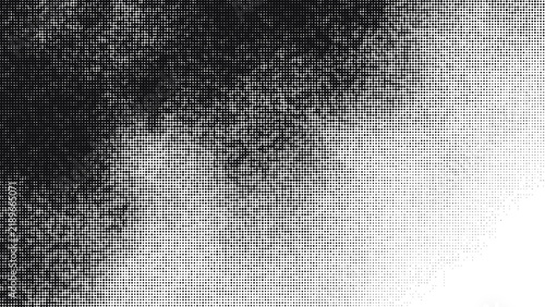 Obraz na płótnie Black halftone grunge diagonal dots gradient texture abstract background on transparent background