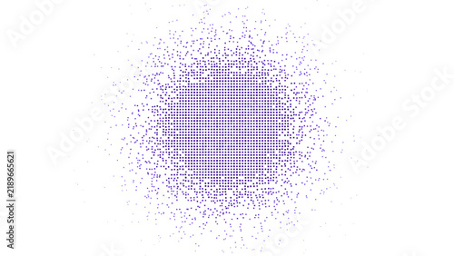 Foto Purple fine pixel mosaic circle dissolve disintegration abstract technology back