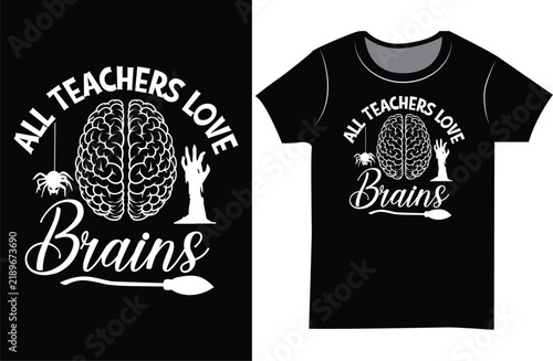 Funny Halloween T-Shirt Design with Spooky Cartoon Character.