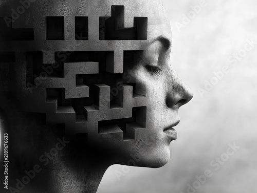 Fragmented Identity Mind Maze Mental Concept