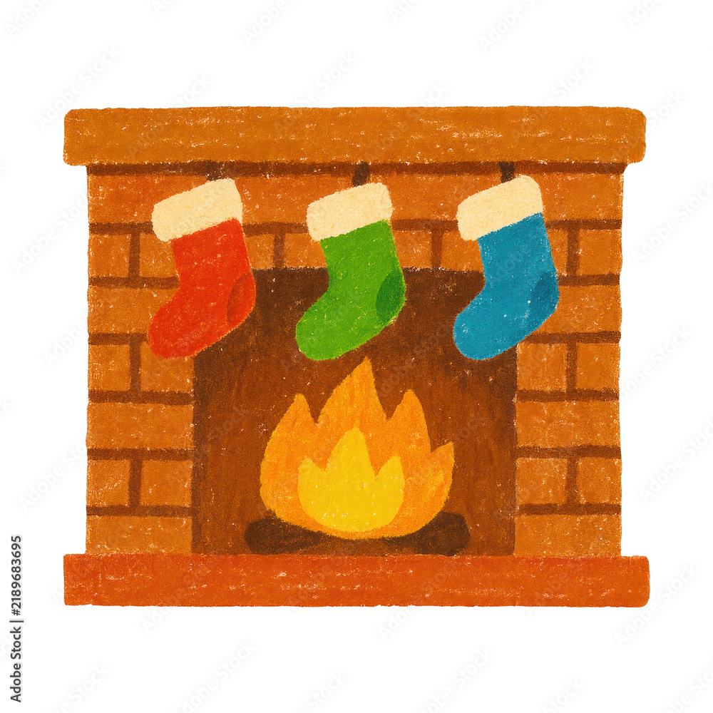 Obraz premium PNG Cozy festive fireplace illustration.