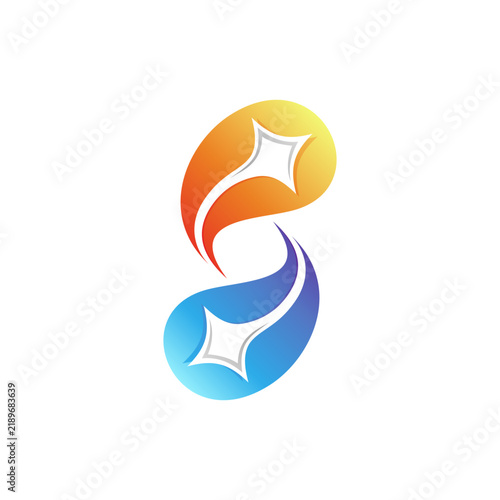 Shooting Star Letter S Logo Concept