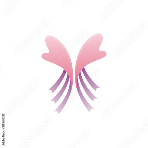 Butterfly Logo with Ribbon Shape