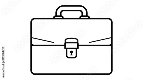 Briefcase icon: A simple line drawing of a briefcase with a lock, symbolizing business and work.