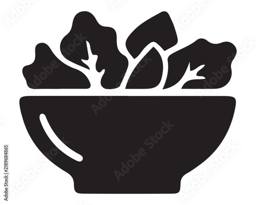 Fresh vegetable salad icon in a round bowl with food icon vegetables healthy food vegetarian nutrition illustration isolated minimalist restaurant appetizer wellness freshness ingredient