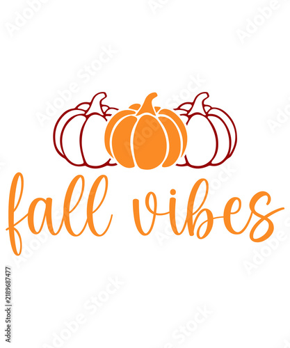 Fall Vibes autumn typography clip art design on plain white transparent isolated background for card, shirt, hoodie, sweatshirt, apparel, tag, mug, icon, poster or badge