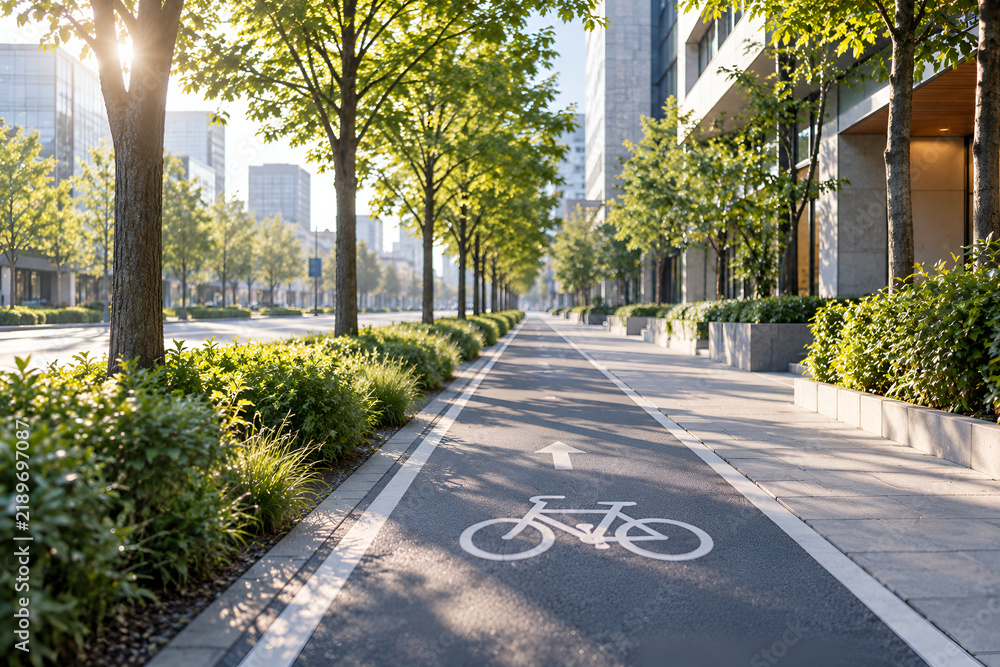 Obraz premium Urban bicycle lane
