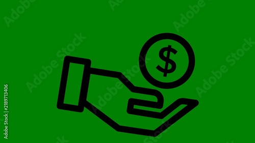 Hand holding a dollar coin symbol for financial savings and banking