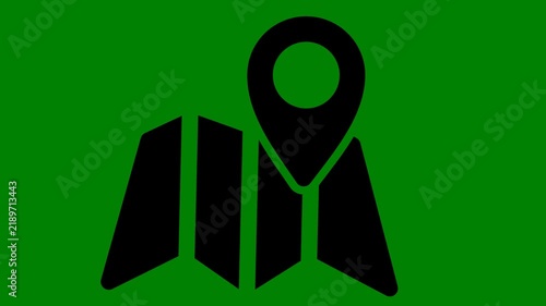 Map location pin icon representing navigation and destination tracking