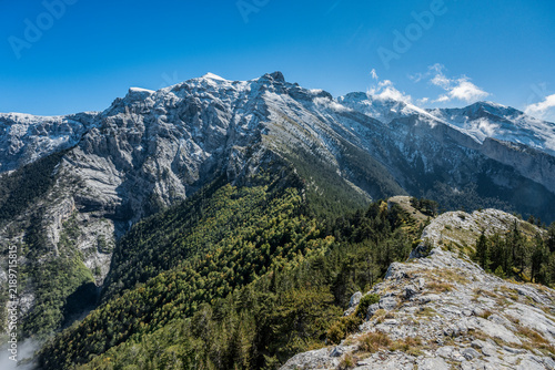 Olympus mountain in Greece view from the north on the ridge 