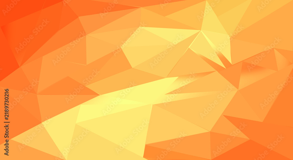 Fototapeta premium Abstract Orange Low Poly Geometric Background Design With Warm Gradient Polygonal Facets