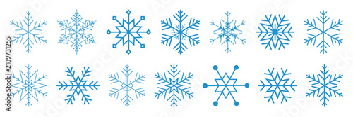 Snowflake set blue vector art