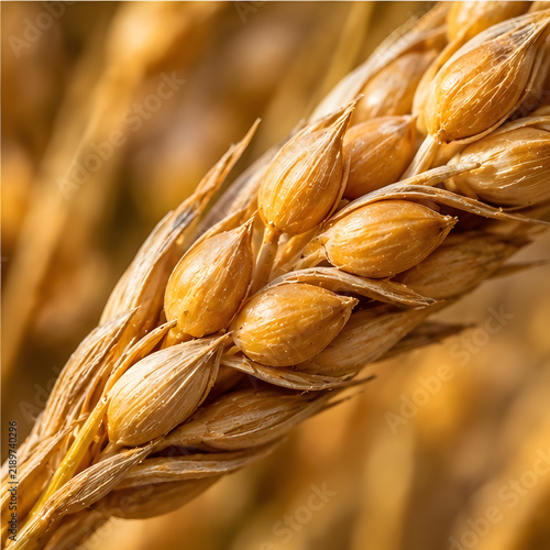 Plakat Ripe Wheat Grains Ear Macro