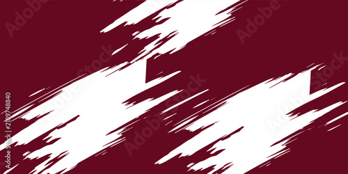 Qatar National Flag Symbol Represented by Maroon and White Abstract Brush Strokes for Editorial Background