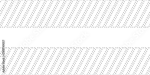 Abstract halftone dot texture pattern with diagonal lines and center horizontal white space for modern graphic design backgrounds