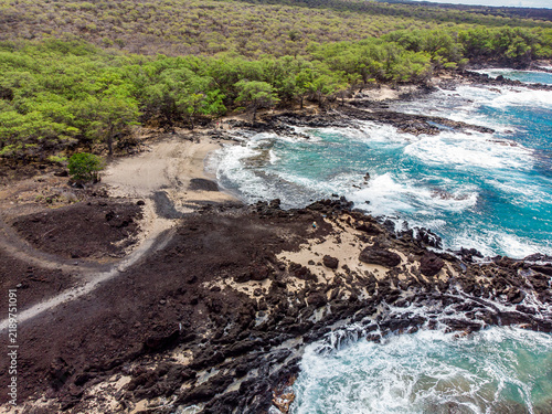 Aerial View of Lava Coast at La Perouse Bay, Maui