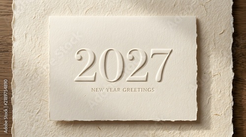 Handmade Paper Calendar Showing 2027 for New Year Planning and Sustainable Seasonal Design