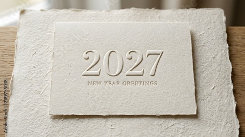 Handmade Paper Calendar Showing 2027 for New Year Planning and Sustainable Seasonal Design