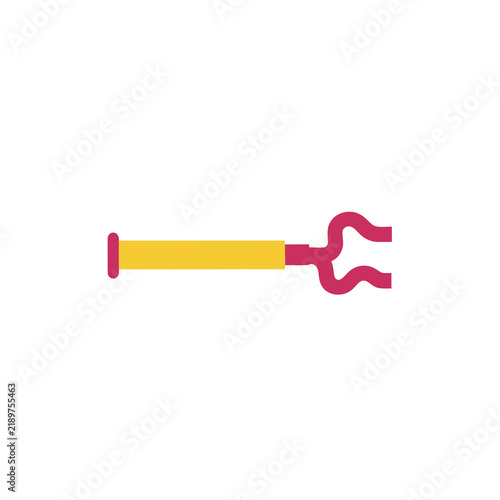 Stylized yellow tube with pink bifurcated end