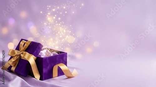 An exquisitely presented open gift box radiates a sense of magical luxury promising delightful surprises and cherished moments beautifully captured in this stunning visual