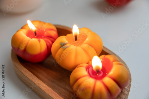 Tomato-shaped decorative candles