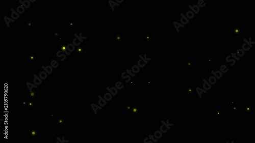 Glowing Fireflies Floating in Dark Night with Magical Sparks and Abstract Light Particles for Fantasy Background Design