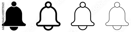 Notification bell mixed style icon set