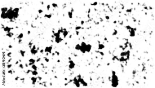 Dense Halftone Dots Background with Abstract Shapes, Pop Art Texture and Monochrome Vector Illustration for Retro Design