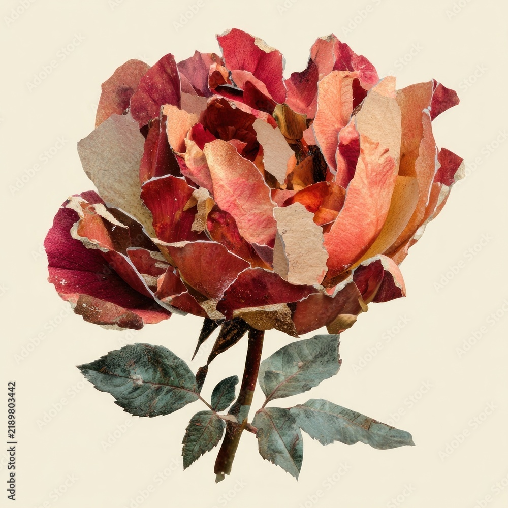 Obraz premium Vintage torn paper rose