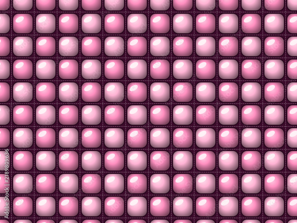 Fototapeta premium Shiny Puffed Quilt Cells Dimensional Textile Design