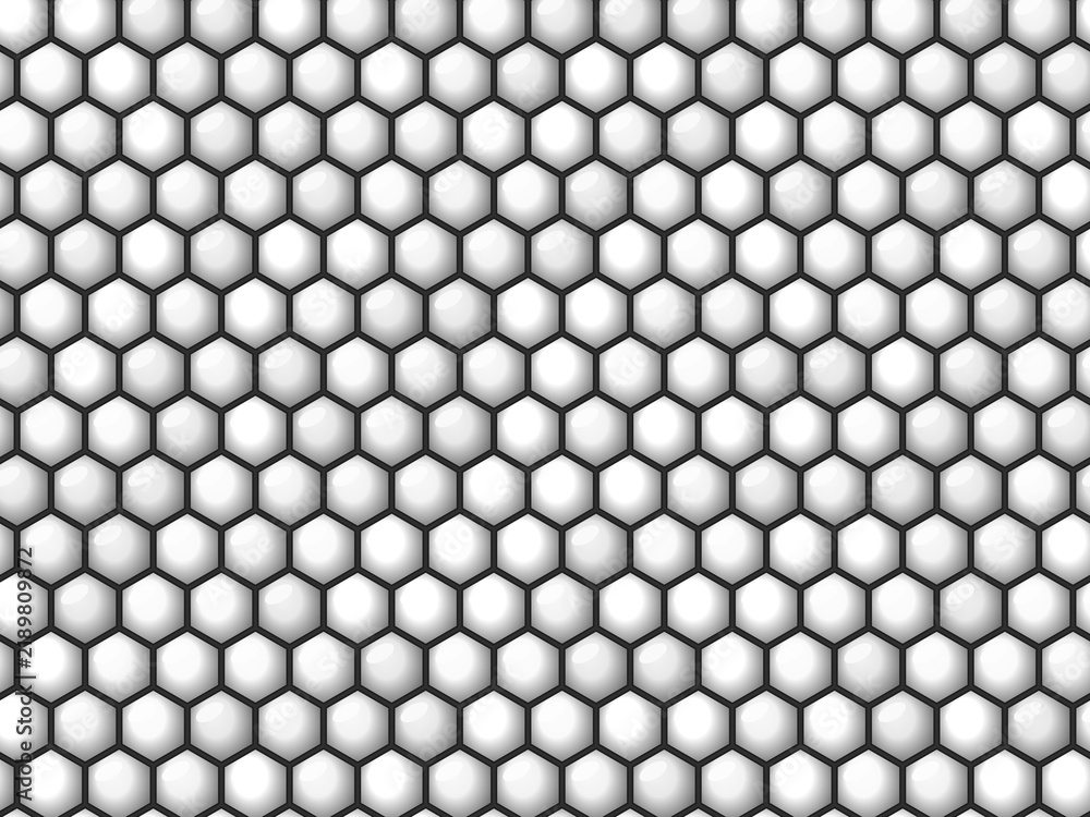 Obraz premium Shiny Puffed Quilt Cells Dimensional Textile Design