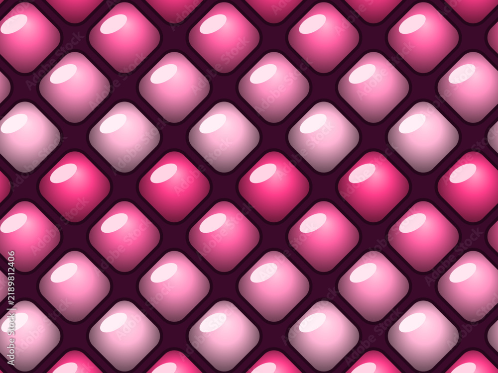 Obraz premium Glossy Puffy Quilt Pattern Soft Cushion Tiles