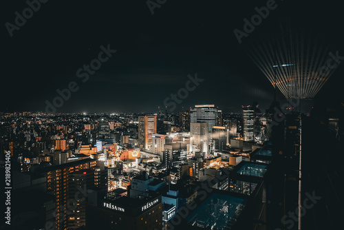 Naklejka 川崎市の夜空に広がる市街地夜景