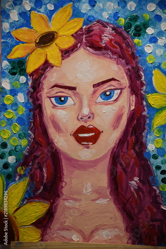 Young women paint with brushes on easels in art class. art school, creativity and people