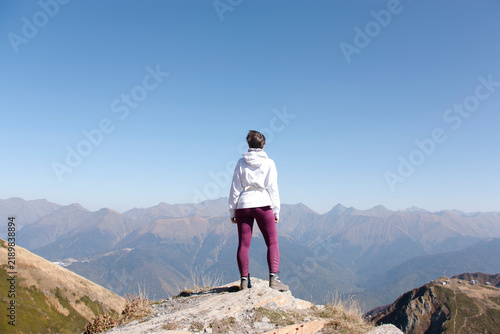 Canvas Print hiker in the mountains