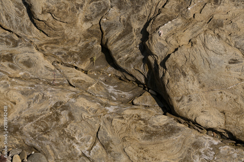 Cuadro en lienzo The stone surface is formed by sedimentary rocks of the Black Sea and geological processes