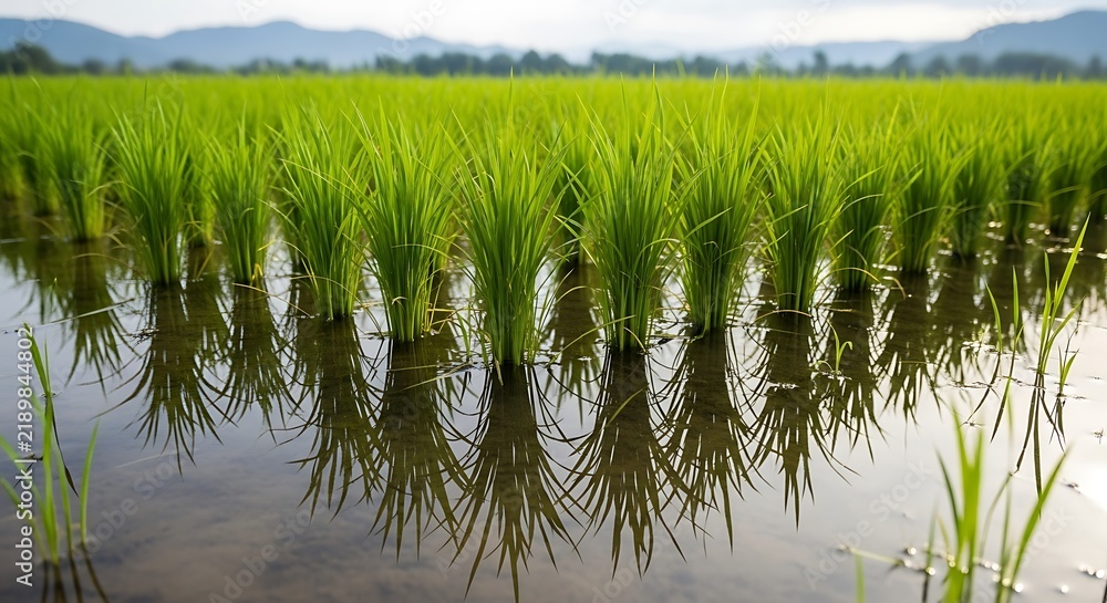 Fototapeta premium rice field in the morning