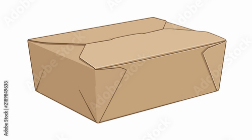 Closed kraft paper cardboard box for shipping and packaging vector illustration