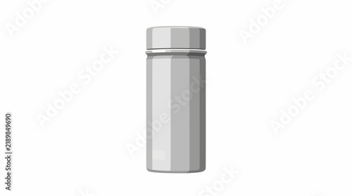 Blank Aluminum Cosmetic Container Vector Mockup for Skincare or Supplements
