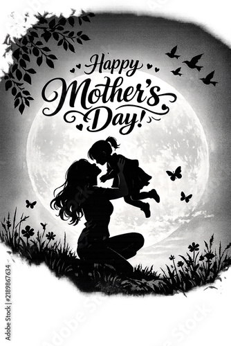 Mother and Baby in the Moonlight
