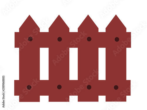 Minimalist Wooden Fence Flat Vector Illustration for Garden and Home