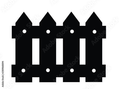 Minimalist black fence icon vector silhouette 