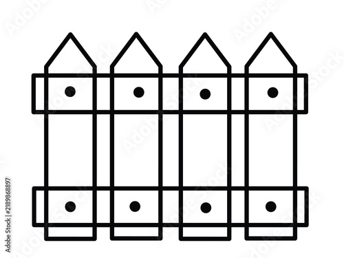Minimalist White Fence Vector Icon Design