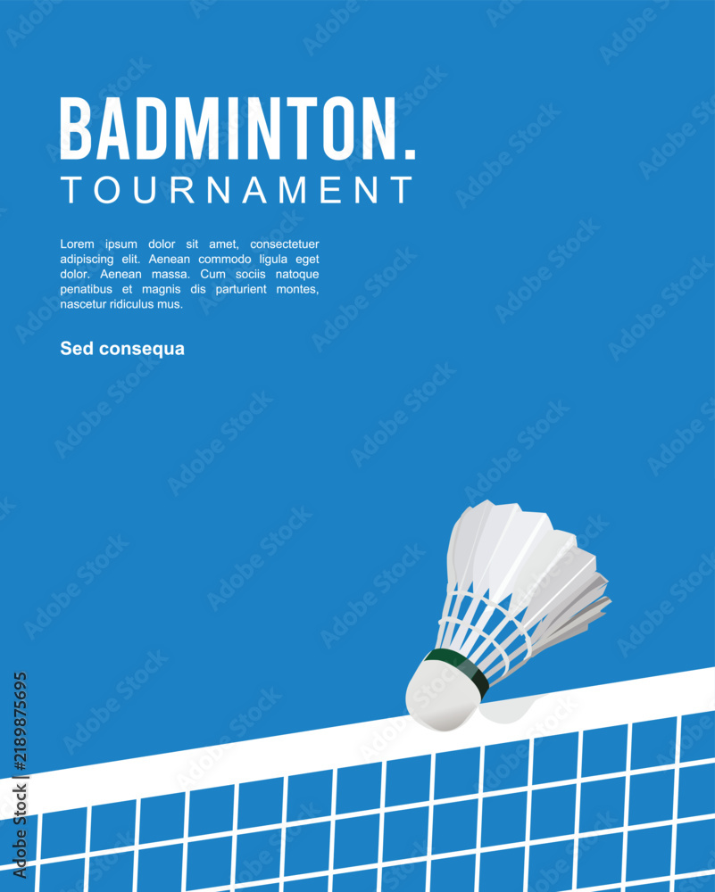 Obraz premium Attractive editable vector badminton shuttlecock over the net background for any graphic background 