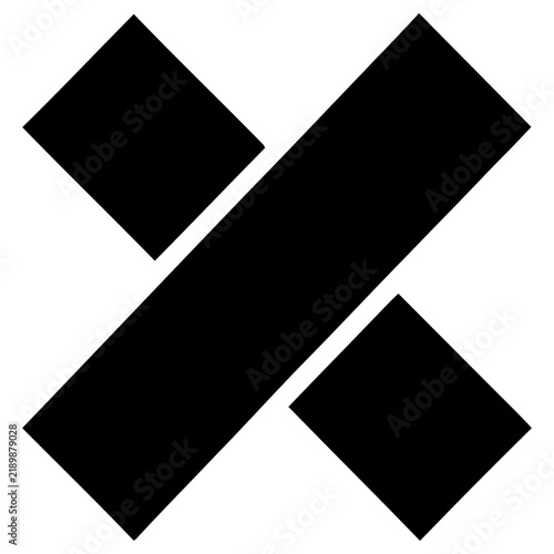 Black X shape on white background