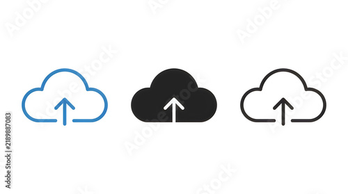 Obraz na płótnie Upload cloud icon with arrow variations