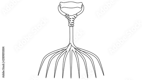 Rake tool white background.
