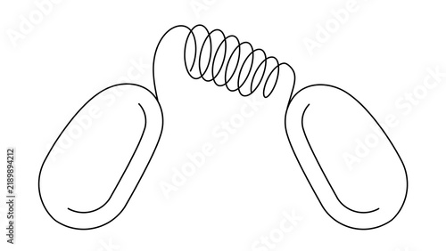 Plakat Flexible connector with coiled spring white background.